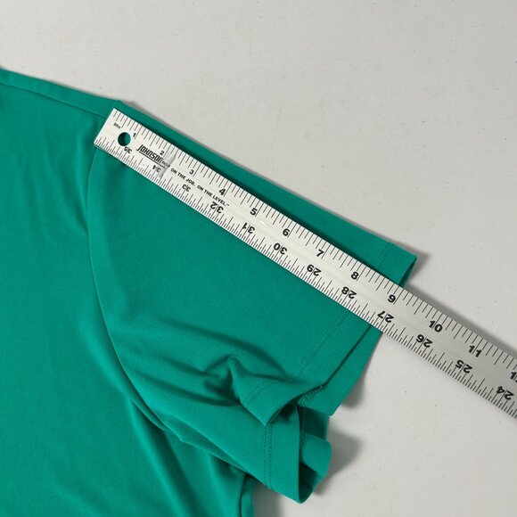 Susan Graver Essentials Liquid Knit Top Size 2X Green Short Sleeve A213552 - Picture 9 of 11